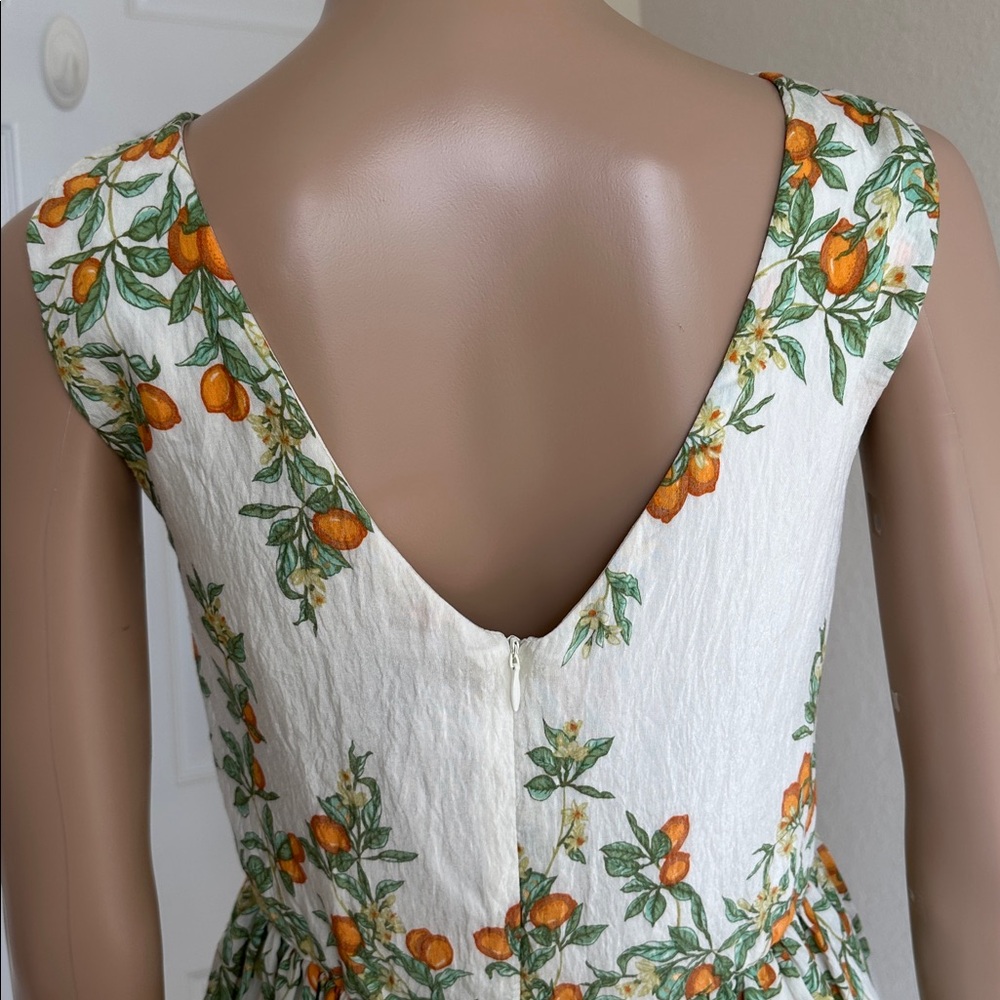NWT Taylor Cream Mini Dress with Orange Blossom Print Size 10 - Picture 5 of 14